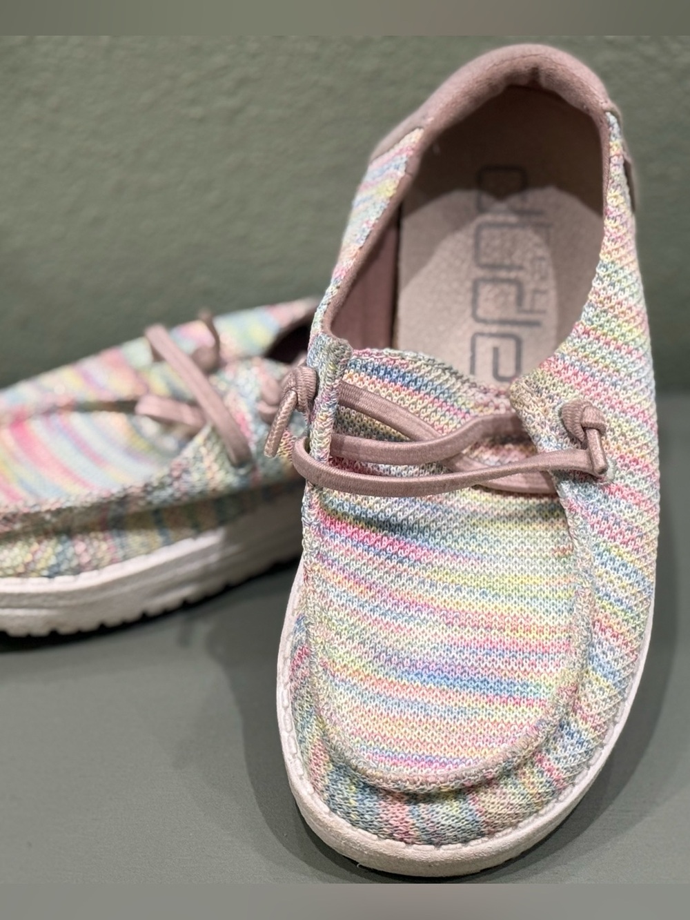 Hey Dude Kids Wendy Pastel Knit Slip-On Shoes - Pink Multi